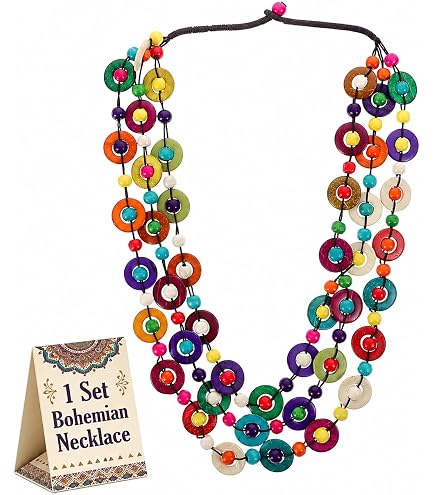Amazon.com: Weloveushop Ethnic Style Rice Bead Flower Necklace Set